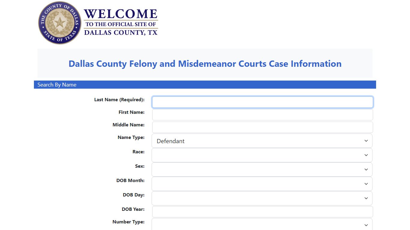 Dallas County Criminal Background Search